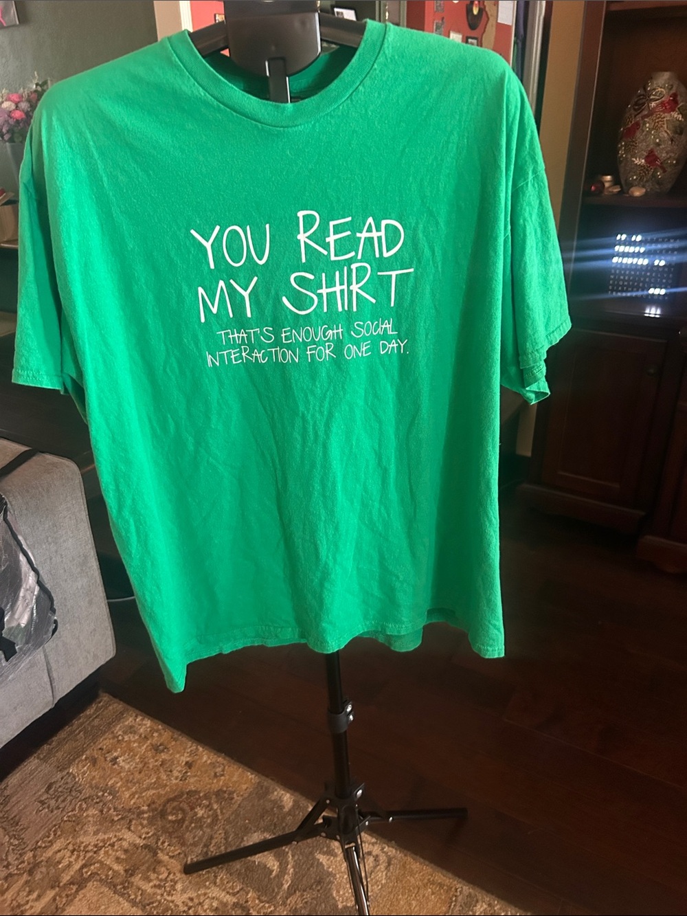 Gildan Green Short-Sleeve Graphic Tee - White Text